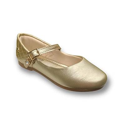 Imagem de Sapatilha Menina Klin Princesa Pingente Dourado 152164-69 Tamanho:26;Cor:Dourado