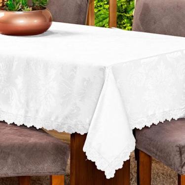 Imagem de Toalha de Mesa Retangular Avulsa Jacquard Medalhão 2,20m x 1,40m para 