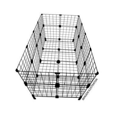 Imagem de Cercado Porquinho Da ÍNdia Com Fundo E PÉS 60x120x60cm Preto - IGUANNA