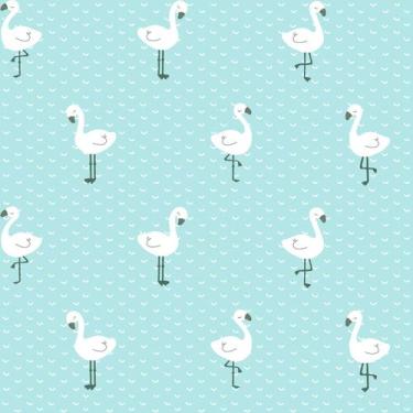 Imagem de Papel de Parede Fofura Baby Flamingos Fundo Azul FF4020 - Importado
