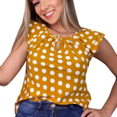 Imagem de Blusinha Crepinho Social Feminina Estampas Lindas - Look Modas Octavio
