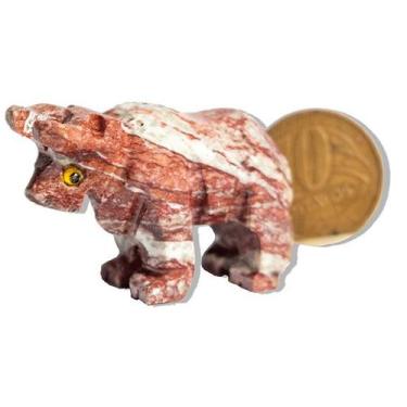 Imagem de 01 Boi Esculpido Artesanato em Pedra Dolomita Natural - CristaisdeCurv