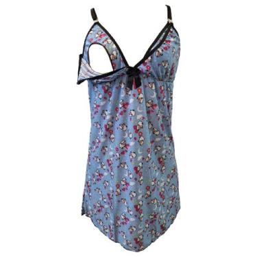 Imagem de Camisola Amamentação Modelo Estampado Moda Feminina  201 - Luma Modas,