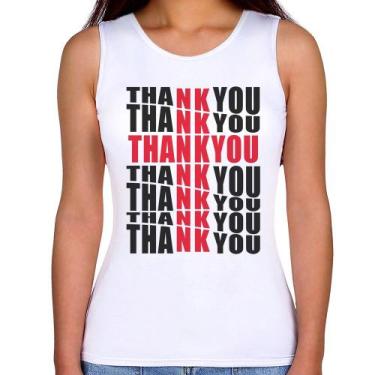 Imagem de Regata Feminina Thank You Cruz - Foca na Moda, Branco, G