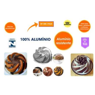 Imagem de Kit De 2 Forma Vulcão Espiral Para Bolos Vulcão Decorados De Novela - 