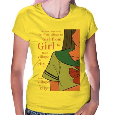 Imagem de Baby Look Girl From Village To City - Foca na Moda, Amarelo, GGG