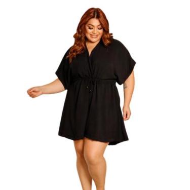 Imagem de Vestido Macaquinho Short Saia Moda Plus Size Tendência- Sof - Outlet.P
