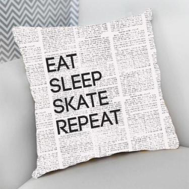 Imagem de Almofada Decorativa Cheia c/ Zíper 25x25 Skate SK8 Skateboarding - Del
