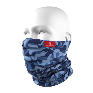 Imagem de Bandana Máscara Pesca Camuflado Azul Buff Tubneck Matadeira