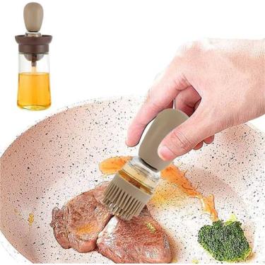 Imagem de Dispenser De Óleo Com Escova De Silicone Vidro Oil Brush - Sou Mais Pr