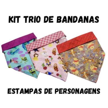 Imagem de Kit de Bandana de cachorro Personagens - Bandana para cães Animaliê, P