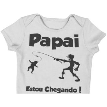 Imagem de Body Roupinha Bebê Papai Estou Chegando Pescador Branca - Del France, 
