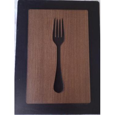 Imagem de Placa decorativa MDF 30x40 com detalhe de Garfo - EcomixMolduras