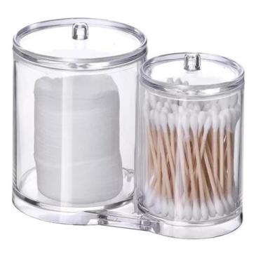 Imagem de Porta Algodão em Disco e Cotonete de Acrílico - Jolitex, Natural