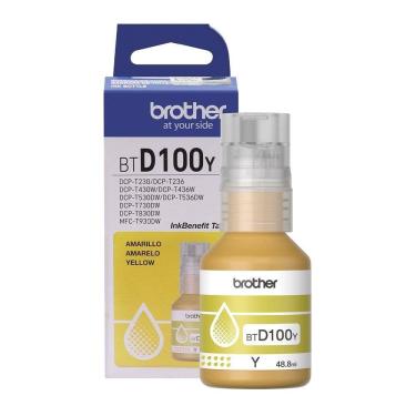 Imagem de Refil Tinta Brother BTD100Y | Amarela, DCPT230/DCPT430W/DCPT436W/DCPT530W/DCPT730DW/DCPT830DW