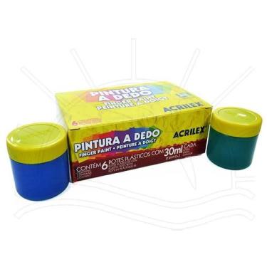 Imagem de Pintura a Dedo Acrilex 30ml - 6 cores