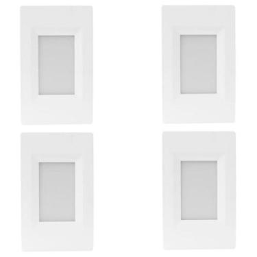 Imagem de Kit 4 Balizador Embutir Led 4x2 Branco Frio 6500k 2w Escada