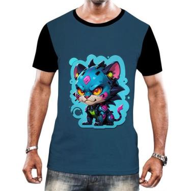 Imagem de Camiseta Camisa Tshirt Animais Cyberpunk Onça Felinos HD 1 - Enjoy Sho