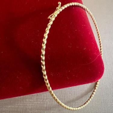 Imagem de Bracelete Boleado Fio Torcido 2mm - 17cm - Ouro 18k - GARDENIA JOIAS