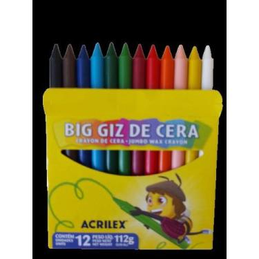 Imagem de Big giz de cera Acrilex com 12 cores