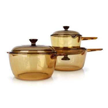 Imagem de Conjunto de panelas de vidro Visions – 6 peças sem indução resistente ao calor com tampas (VS-337)