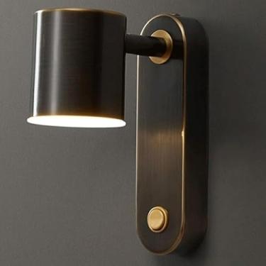 Imagem de Luminárias de parede nórdicas H65 de cobre total de 7 W, iluminação de três tons, fonte de luz LED, arandelas de parede, simplicidade, estudo, escadas, luz de parede para bar, cozinha, corre