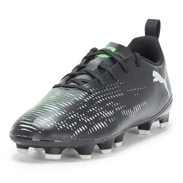Imagem de PUMA Tênis unissex infantil Future Play Firm, chuteiras artificiais de futebol, Puma Preto-frio cinza claro-verde fluo, 12 Big Kid