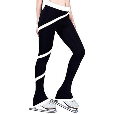 Imagem de Calça feminina feminina Sating Figure Sating Leggings para mulheres, calça feminina Sinny Sate com lã, meia-calça esportiva para meninas, D, 150