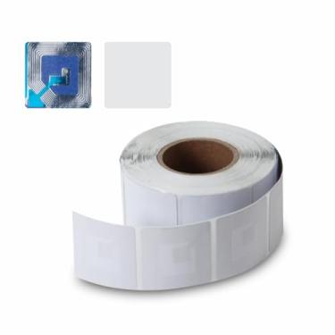 Imagem de 1000 etiquetas de segurança de papel 1,5 x 1,5 polegadas RF 8,2 MHz branco compatível com ponto de verificação – Etiquetas antifurto práticas e eficazes para sistemas de prevenção de perda EAS por