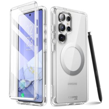 Imagem de i-Blason Capa transparente para Samsung Galaxy S25 Ultra MagSafe com protetor de tela integrado [suporta identificação de impressão digital e carregador sem fio] Capa de telefone magnética de corpo