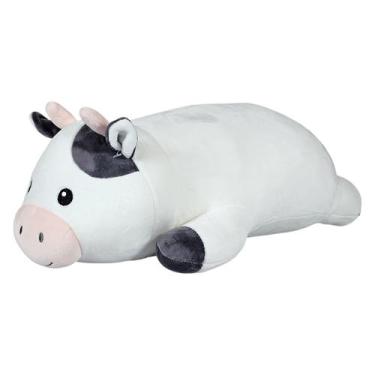 Imagem de Almofada Animais De Pelúcia Deitado 50Cms - Fizzy, Vaca branca