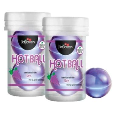 Imagem de 02 Bolinhas Explosivas Hot Ball Plus Gelado Quente Lubrifica Uva - Hot