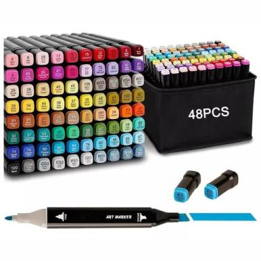 Imagem de Cores Caneta Marcadora Com Ponta Dupla Para Pintura De Arte Aquarela M