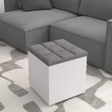 Imagem de Puff Baú Suede Decorativo Organizador Sala Quarto Escritório - Pek Móv