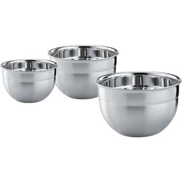 Imagem de Rosle Conjunto de 3 peças de aço inoxidável 15700 para tigelas de preparação de mistura (1,7 qt, 3,3 qt, 5,7 qt)