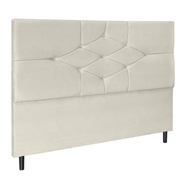 Imagem de Cabeceira T Cross Bege Estofada Para Cama Box Casal King Size 195cm Quarto Luxo