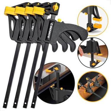 Imagem de Kit 4 Grampo Sargento de Aperto Rápido Speed 10 Polegadas Para Marcena