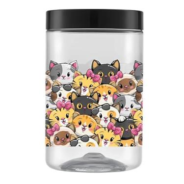 Imagem de Pote Porta Ração Comedouro Cachorro Gato 1,5lt Tampa Rosca (Cat)