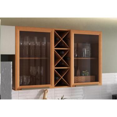 Imagem de Armário Aéreo 1,20m com Portas de Vidro Favorita - Zanzini