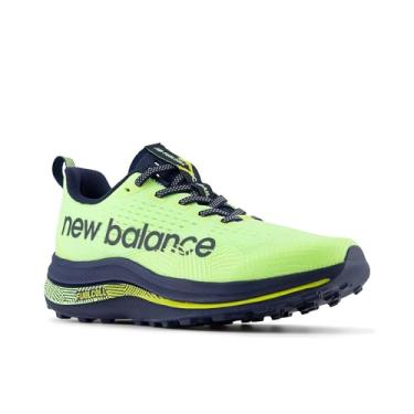 Imagem de New Balance Tênis de corrida feminino FuelCell SuperComp Trail, Glo, verde-limão/azul marinho, 41