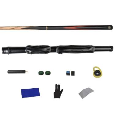 Imagem de Taco de sinuca de bilhar pintado à mão de 147.3 cm, taco de sinuca de madeira de freixo (B taco de bilhar + acessórios + barril de taco, 10 mm)