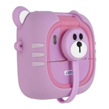 Imagem de Câmera Infantil Impressão Instantânea, 48MP 1080p 2,4 Polegadas Exibir Câmera Digital Infantil Com Papel de Impressão, Lente Rotativa de 180 °, Criança Portátil de Viagem (Roxo)