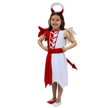 Imagem de Fantasia Infantil Anjo e Diaba com Acessórios Para Caranval e Hallowee