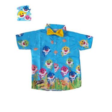 Imagem de Camisa Baby Shark + Gravatinha Borboleta - Star Gold Store, 1-2 ANOS 