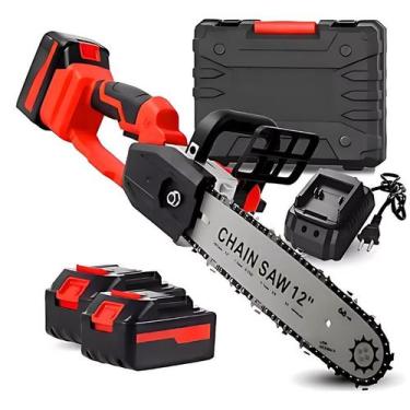 Imagem de Moto Serra Elétrica Potente Portátil 2x Baterias Elétricas 48v 1200w 1