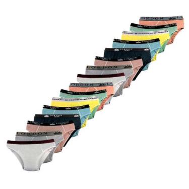 Imagem de Kit 12 Cuecas Infantil Slip Elástico Exposto Infantil Menino 100% Algo