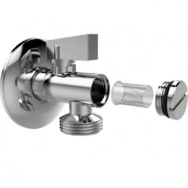 Imagem de Torneira cromada 90 graus esfera c/ filtro p/ maq. lavar 1/2 - BLUKIT