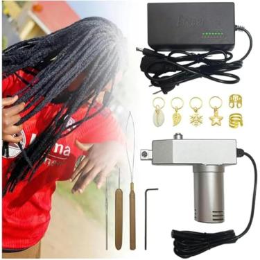Imagem de Máquina de fazer tranças de crochê morto portátil máquina de dreadlock automático instantâneo para DIY Dreadlocks cabelo humano longo