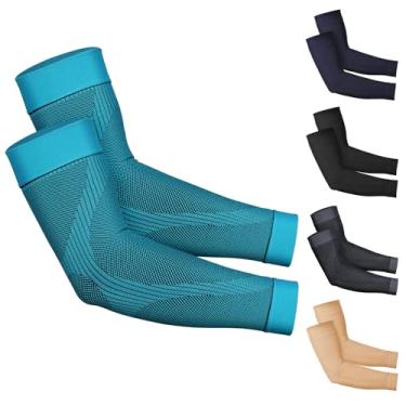 Imagem de KEKING® Mangas de braço de compressão, par, firme 20-30 mmHg compressão graduada suporte completo do braço para recuperação, alívio da dor, tendinite, golfistas e tenistas, exercícios esportivos - sem