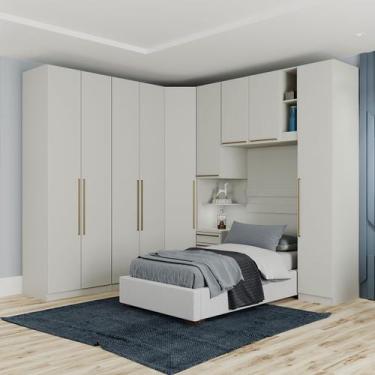 Imagem de Guarda-Roupa Solteiro Modulado Seletto 9 Portas 3 Gavetas Areia Hp - H